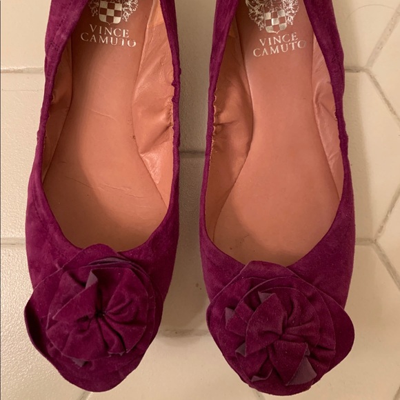 Vince Camuto Purple Suede Flower Flats - Picture 2 of 5